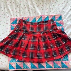 SHEIN red plaid skirt